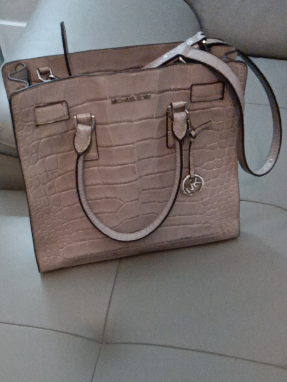 Michael Kors Grey Croc-Embossed Tote Bag - NWOT - Picture 3 of 5